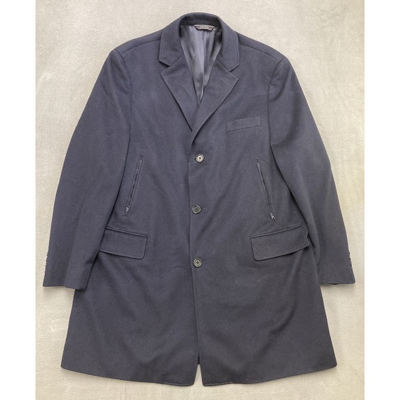 LORO PIANA Storm System Coat Jacket Button Up Wool 46 R Navy Blue 2XL - Picture 1 of 12